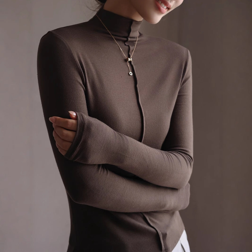 Base Clothing Autumn And Winter Modal Half Turtleneck Women