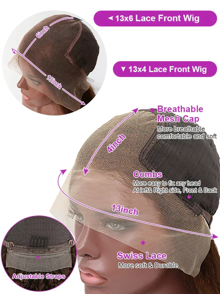 Chocolate Brown Hd Lace Frontal Curly Wigs