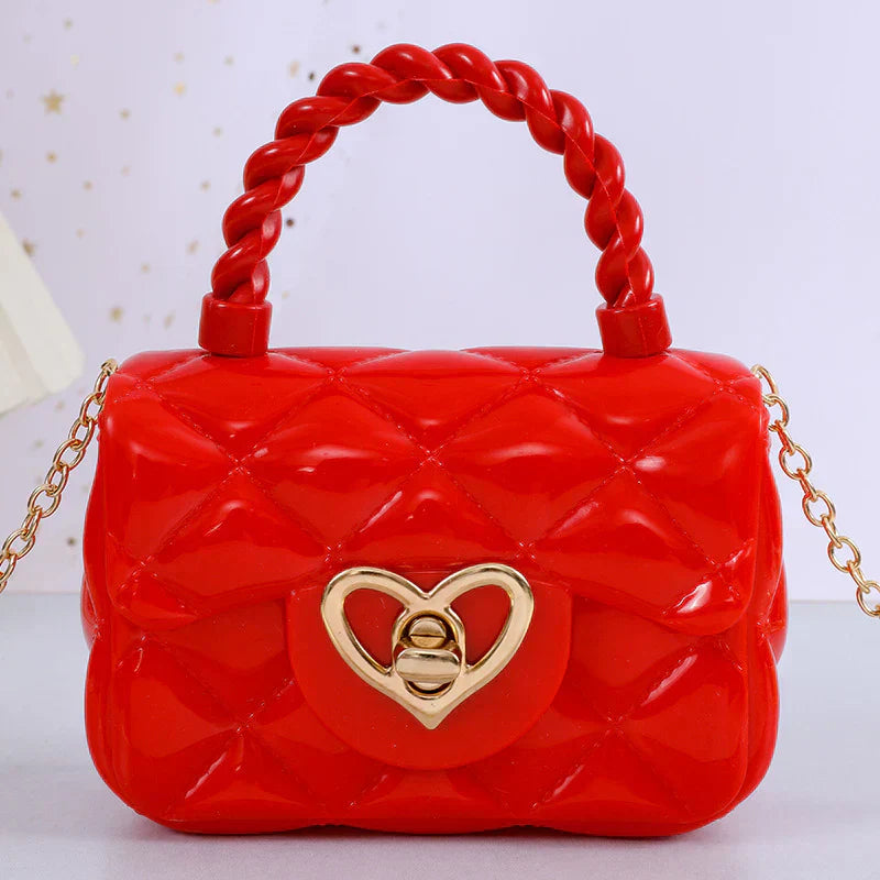 Plastic Transparent Jelly Mini Love Handbag