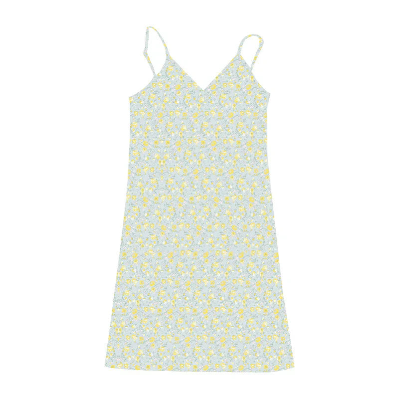 Women's Pure Desire Retro Print V-neck Suspender Dress