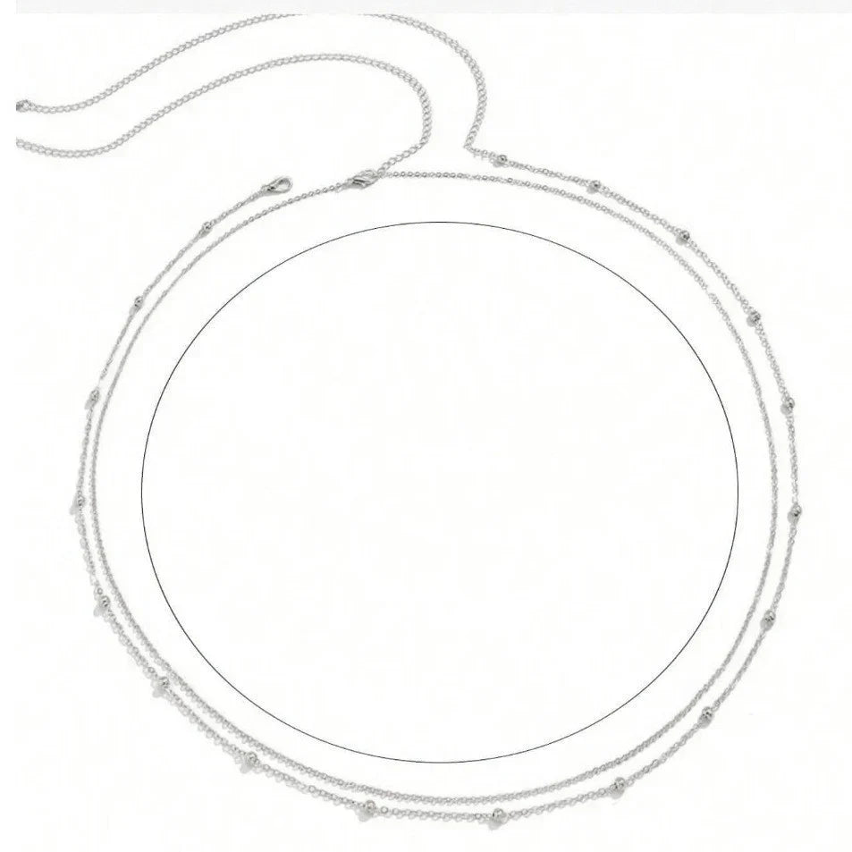 Women's Fashion Round Beads Chain Double-layer Waist Chain