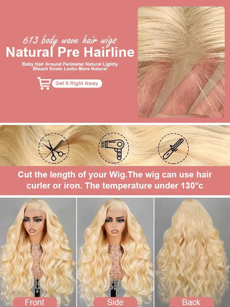 Honey Blonde Body Wave Curly Wigs