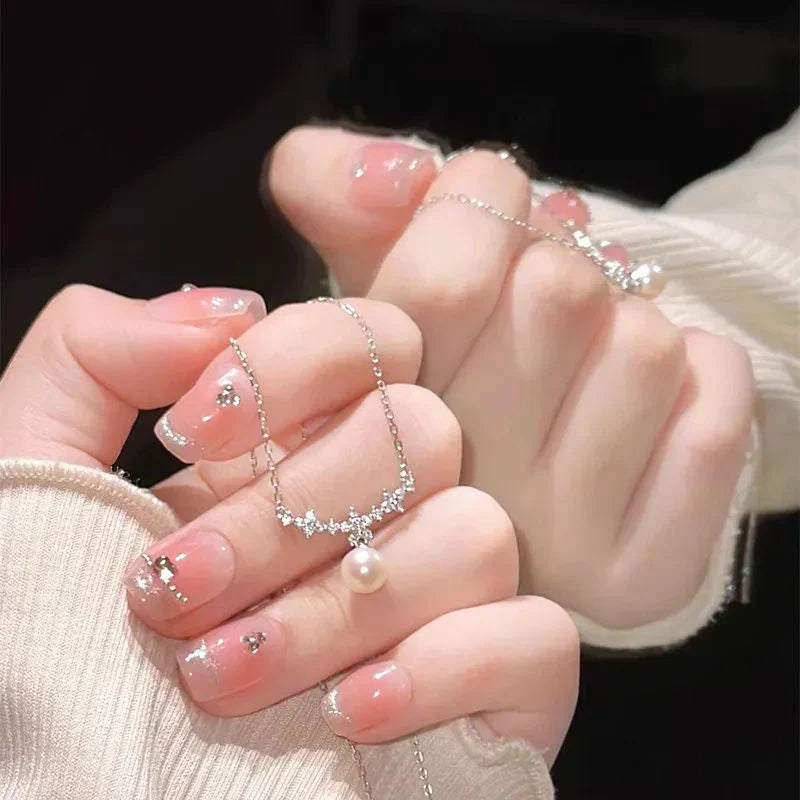 Single Small Pearl Zircon Necklace For Women